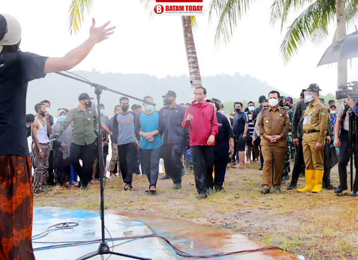Penyambutan Presiden RI, Joko Widodo di Pulau Setokok, Batam